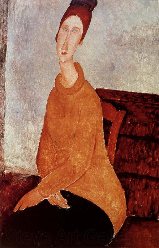 Amedeo Modigliani Yellow Sweater Norge oil painting art